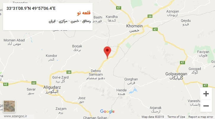 روستای قلعه نو بر روی نقشه