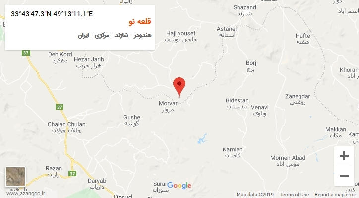 روستای قلعه نو بر روی نقشه