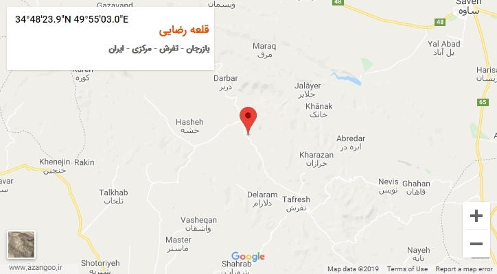 روستای قلعه رضایی بر روی نقشه