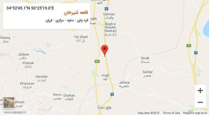 روستای قلعه شیرخان بر روی نقشه