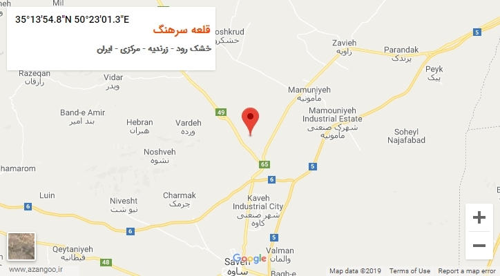روستای قلعه سرهنگ بر روی نقشه
