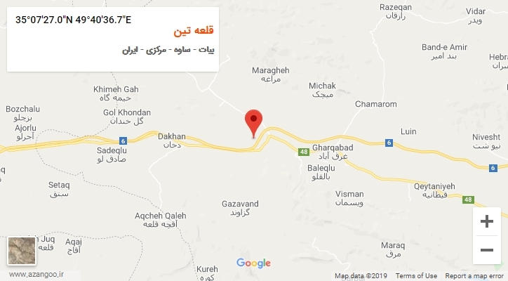 روستای قلعه تین بر روی نقشه