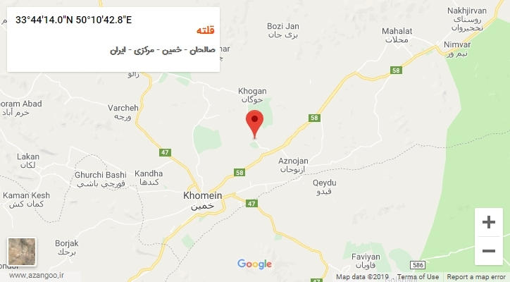 روستای قلته بر روی نقشه
