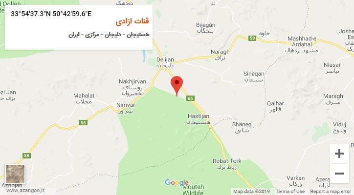 روستای قنات ازادی بر روی نقشه