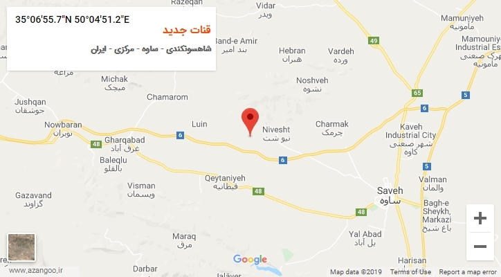 روستای قنات جدید بر روی نقشه