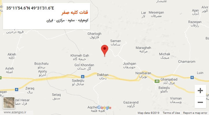 روستای قنات کلبه صفر بر روی نقشه