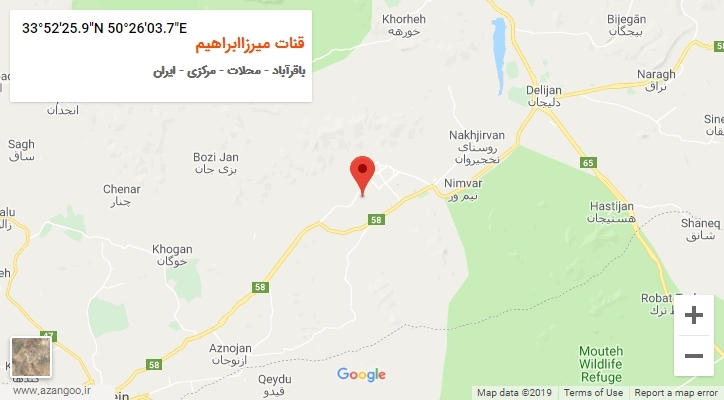 روستای قنات میرزاابراهیم بر روی نقشه