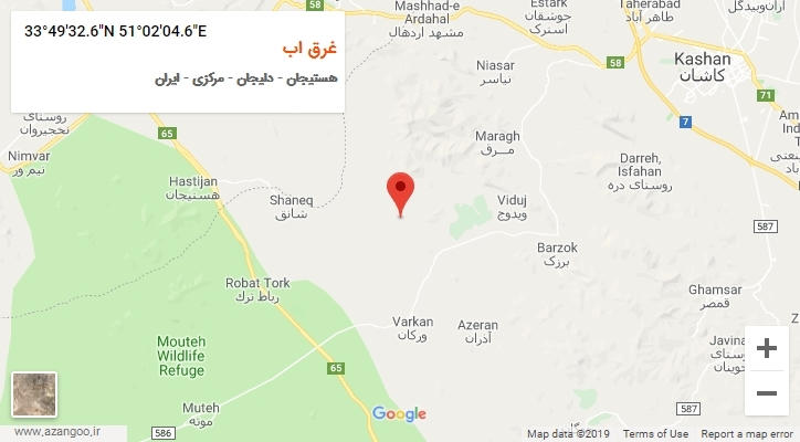 روستای غرق اب بر روی نقشه