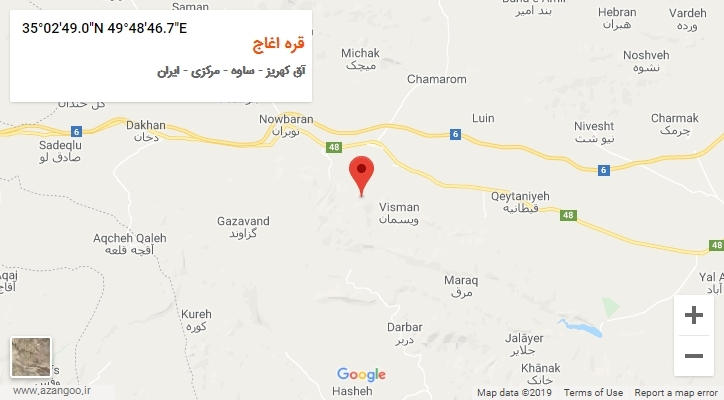 روستای قره اغاج بر روی نقشه