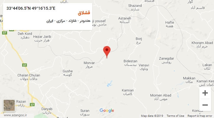روستای قشلاق بر روی نقشه