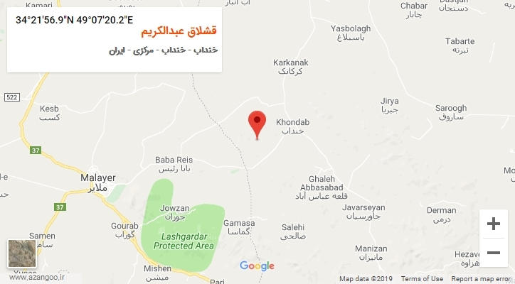 روستای قشلاق عبدالکریم بر روی نقشه