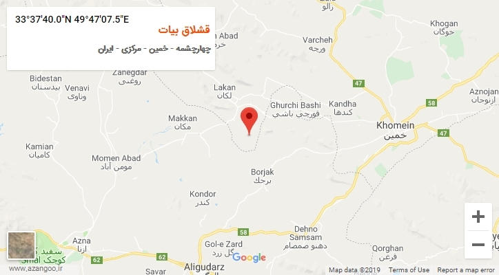 روستای قشلاق بیات بر روی نقشه