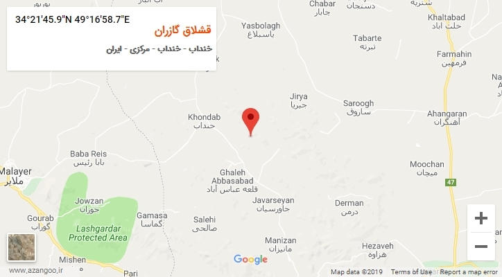 روستای قشلاق گازران بر روی نقشه
