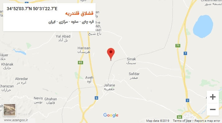 روستای قشلاق قلندریه بر روی نقشه