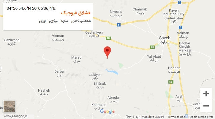 روستای قشلاق قیوجیک بر روی نقشه