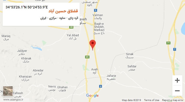 روستای قشلاق حسین آباد بر روی نقشه