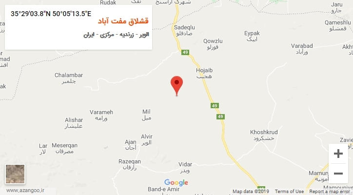 روستای قشلاق مفت آباد بر روی نقشه