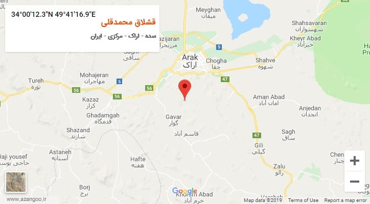 روستای قشلاق محمدقلی بر روی نقشه