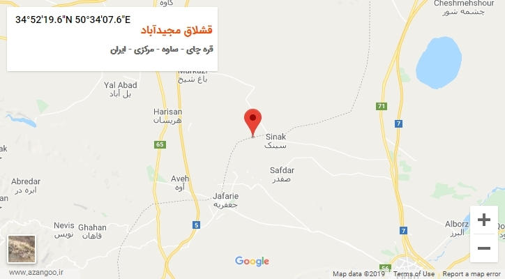 روستای قشلاق مجیدآباد بر روی نقشه