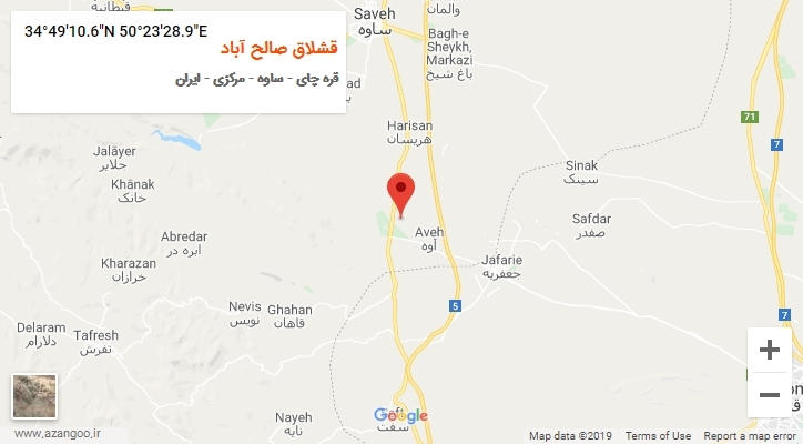 روستای قشلاق صالح آباد بر روی نقشه