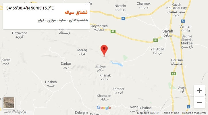روستای قشلاق سیاله بر روی نقشه