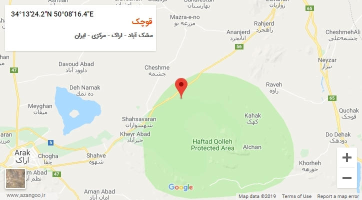 روستای قوچک بر روی نقشه