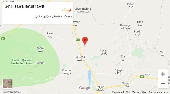 روستای قوچک بر روی نقشه