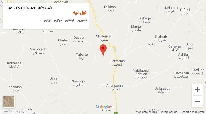 روستای قول تپه بر روی نقشه