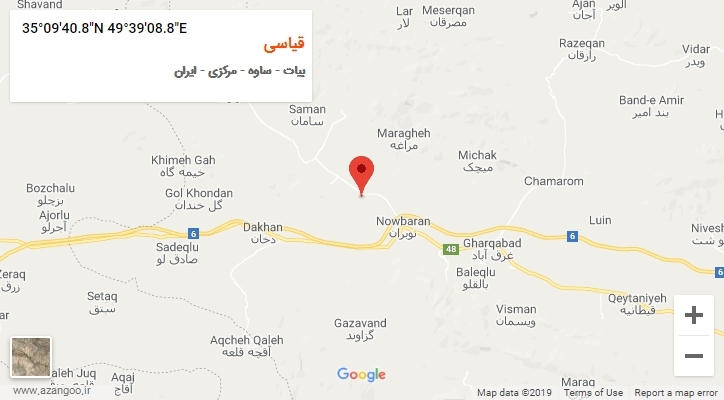 روستای قیاسی بر روی نقشه