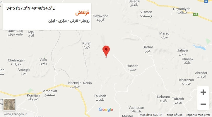 روستای قزلقاش بر روی نقشه