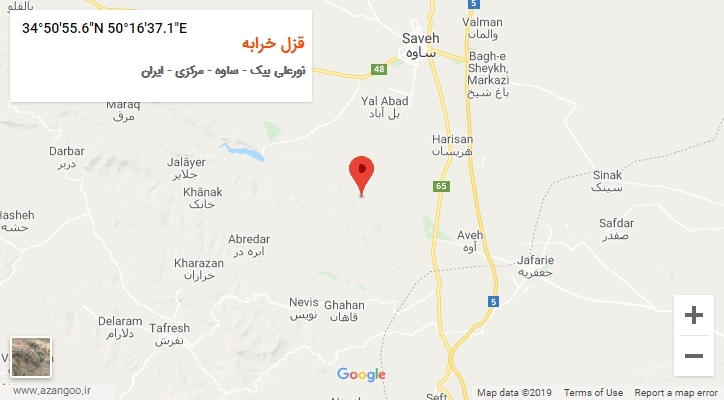 روستای قزل خرابه بر روی نقشه