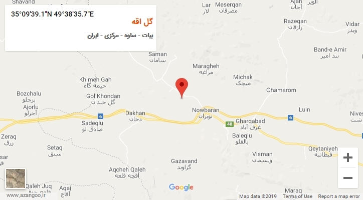 روستای گل اقه بر روی نقشه