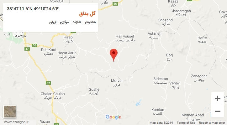 روستای گل بداق بر روی نقشه