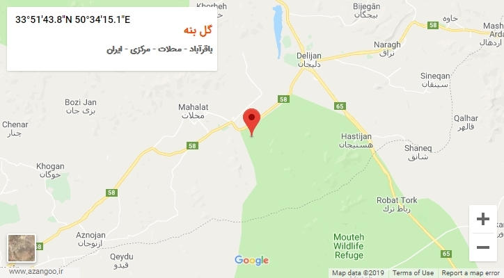 روستای گل بنه بر روی نقشه