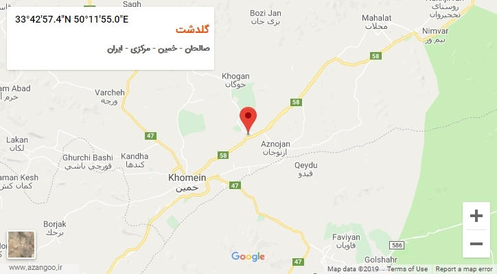 روستای گلدشت بر روی نقشه