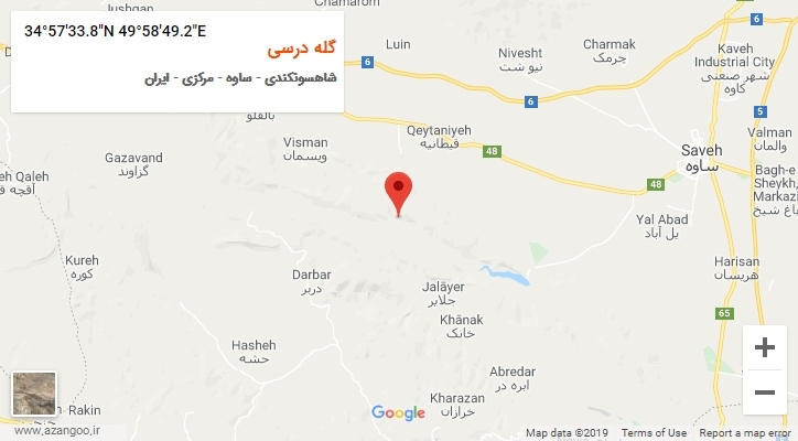 روستای گله درسی بر روی نقشه