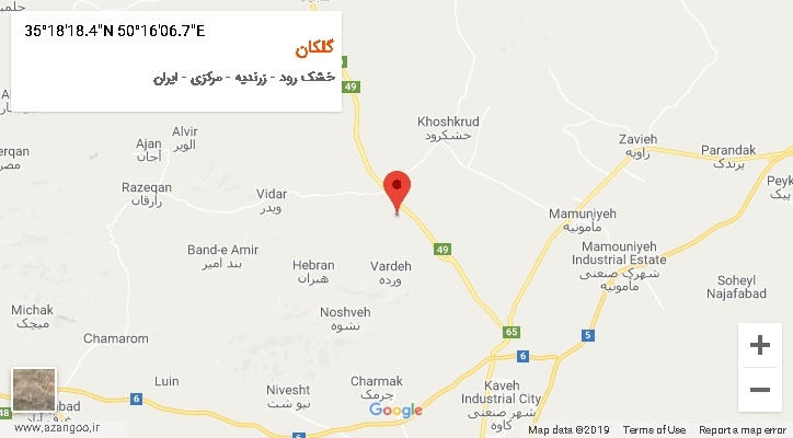 روستای گلکان بر روی نقشه