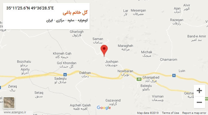 روستای گل خانم باغی بر روی نقشه