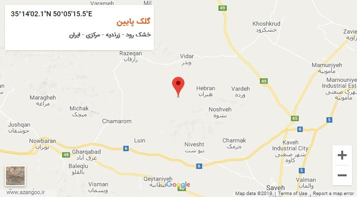 روستای گلک پایین بر روی نقشه