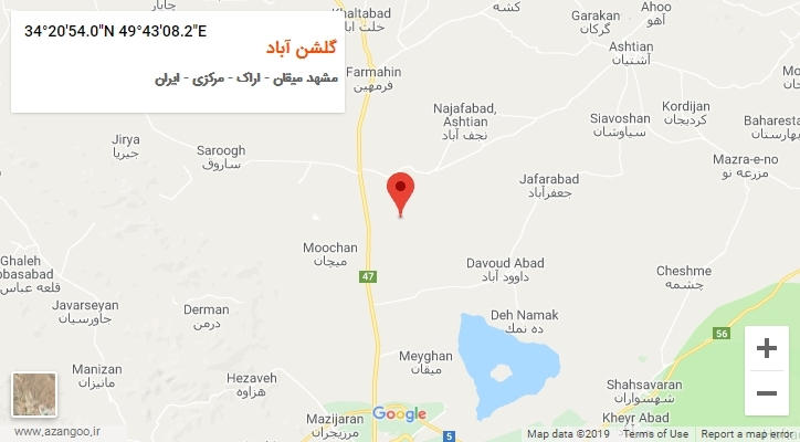 روستای گلشن آباد بر روی نقشه