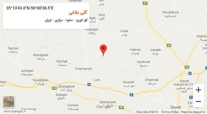 روستای گلی بلاغی بر روی نقشه