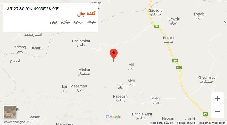 روستای گنده چال بر روی نقشه
