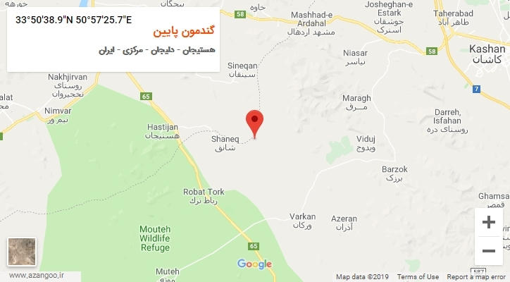روستای گندمون پایین بر روی نقشه