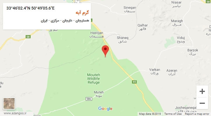 روستای گرم آبه بر روی نقشه