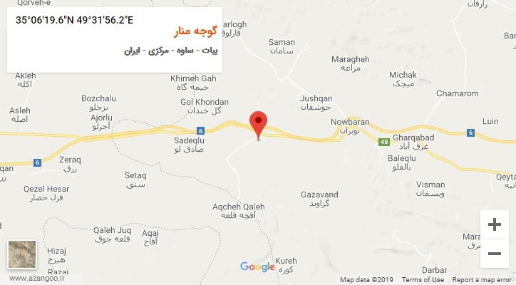 روستای گوجه منار بر روی نقشه