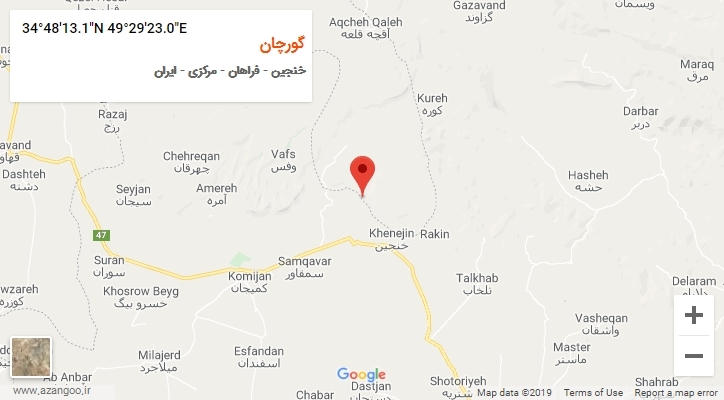 روستای گورچان بر روی نقشه