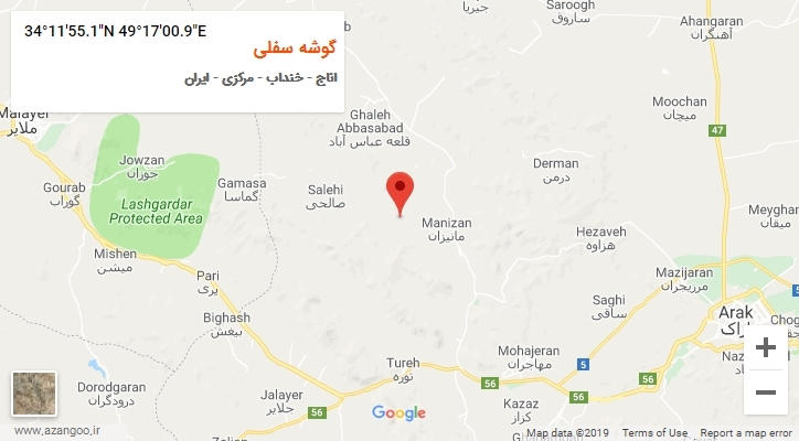 روستای گوشه سفلی بر روی نقشه