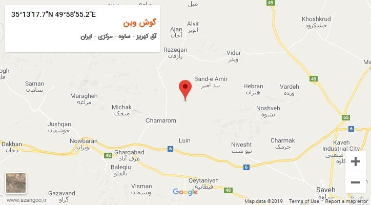 روستای گوش وین بر روی نقشه