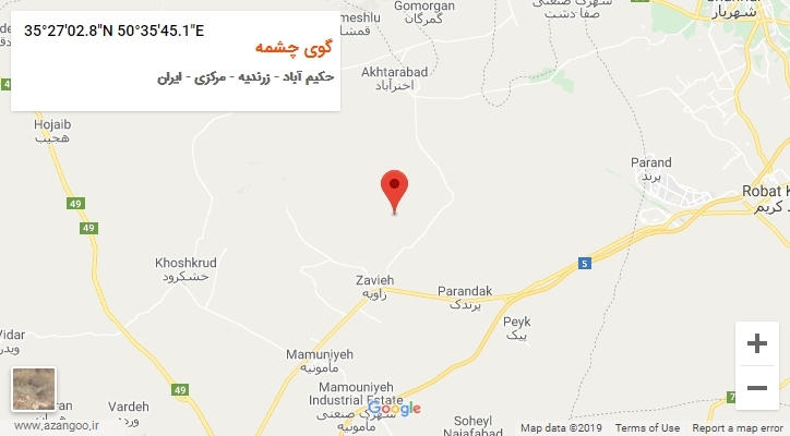 روستای گوی چشمه بر روی نقشه