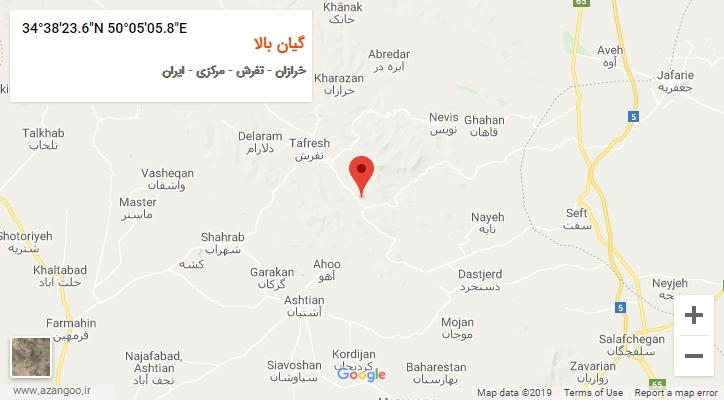 روستای گیان بالا بر روی نقشه